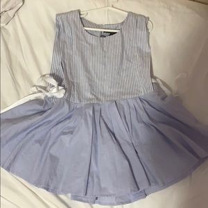 Romeo & Juliet Couture Blue and White Babydoll Top